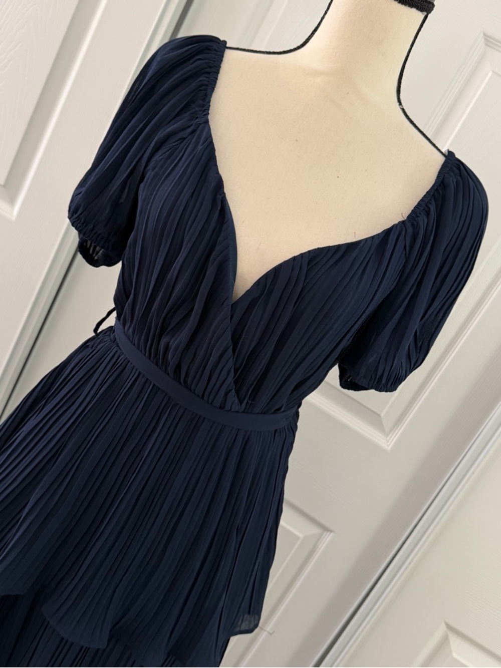 Lulus Decadent Plisse Tierred Midi Dress - Picture 3 of 5